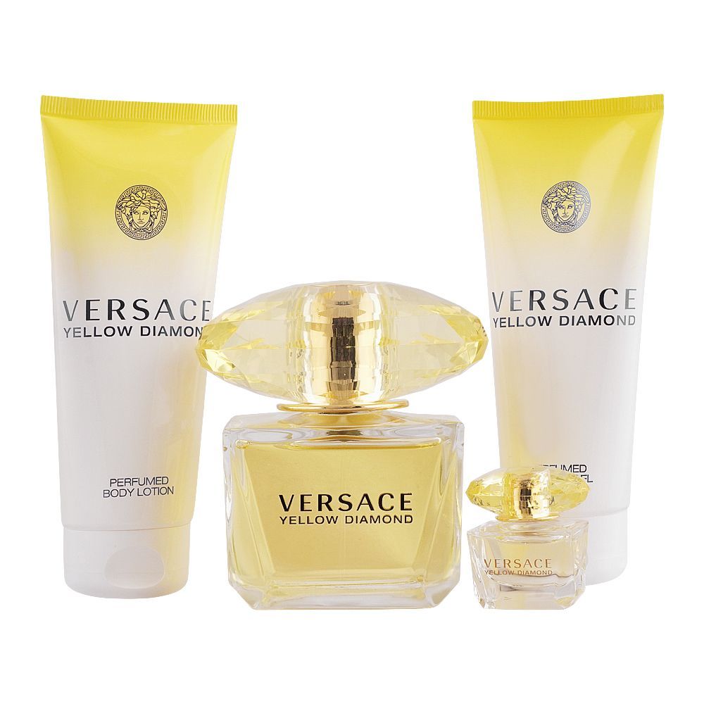 Versace Yellow Diamond Perfumed Shower Gel 100 ml; Body Lotion 100 ml; EDT 5 ml and Natural Spray 90 ml