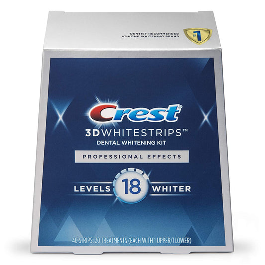 Crest 3DWhitestrips Professional Effects At home Teeth Whitening Kit, 20 Treatments,18 Levels Whiter