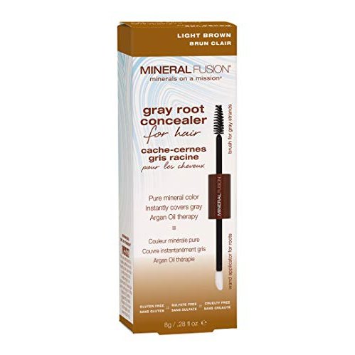 Mineral Fusion Light Brown Gray Root Concealer for Hair, 0.28 Oz / 8 g