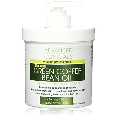 Advanced Clinicals Green Coffee Bean Oil Thermo-firming Body Cream 16oz Spa Size