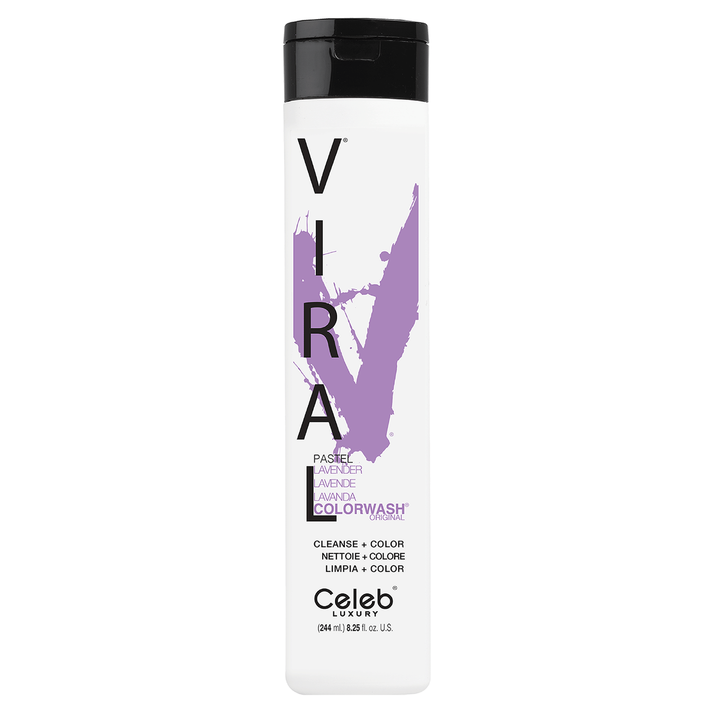Celeb Luxury Viral Pastel Lavender 10x Multi-lingual Colorwash Shampoo 244 ml / 8.25 oz